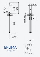 MEDIDAS MONOMANDO LAVABO LEAF BRUMA